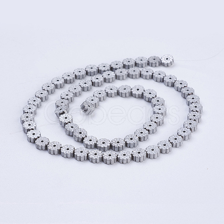 Electroplate Non-magnetic Synthetic Hematite Beads Strands G-J383-6x2mm-A01-F-1