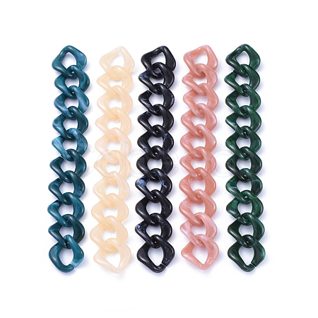 Handmade Acrylic Curb Chains AJEW-JB00591-1