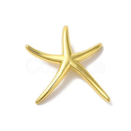 Rack Plating Star Brass Pendants KK-H487-17G-1