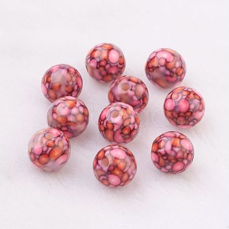 Spray Painted Resin Beads GLAA-F049-A21-1