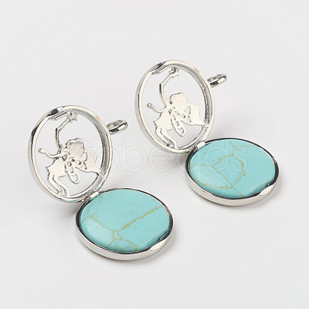 Synthetic Turquoise Pendants G-G910-D03-1