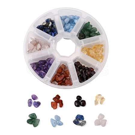8 Colors Natural Stones Chip Bead Sets G-FS0002-33-1