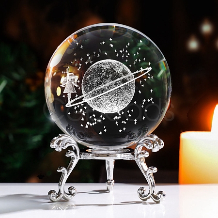 Inner Carving Planet Glass Crystal Ball Diaplay Decoration PW-WG6A189-01-1