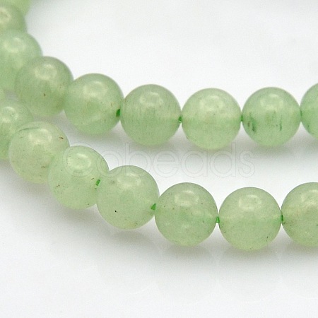 Natural Green Aventurine Round Beads Strands G-N0120-13-6mm-1