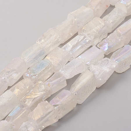 Electroplated Natural Quartz Crystal Beads Strands G-D0009-01B-08-1