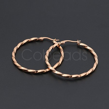 Titanium Steel Hoop Earrings STAS-TAC0001-11E-RG-1