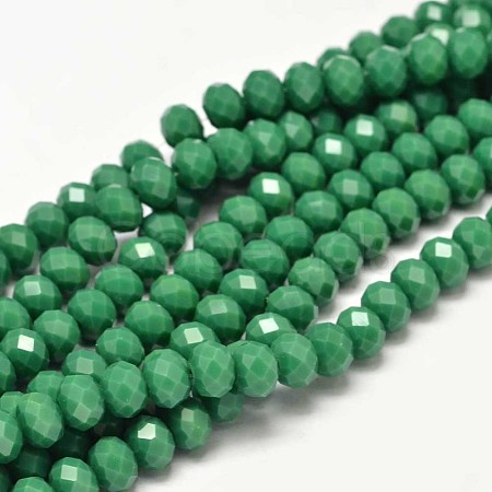 Faceted Rondelle Glass Beads Strands X-GLAA-I033-8mm-05-1