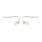 Brass Earring Hooks, Ear Wire, with Horizontal Loop, Long-Lasting Plated, Real 14K Gold Plated, 10.5x20x2.5mm, Hole: 1.5mm, 21 Gauge, Pin: 0.7mm