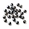 Electroplate Glass Beads, Half Rainbow Plated, Faceted, Rondelle, Black, 10x6mm, Hole: 1.5mm