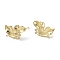 Brass with Cubic Zirconia Stud Earrings Findings, with 925 Sterling Silver Pins, Butterfly, Real 14K Gold Plated, 18x10.5x3mm, Hole: 1mm, Pin: 0.5x12mm