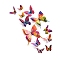 12Pcs PVC 3D Butterfly Wall Decorative Stickers, Wall Decorations, Colorful, 60~120mm