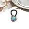 Alloy Hair Ties, with Nylon Cord, with Imitation Turquoise, Heart, 30mm