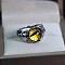 Dragon Eye Men's Fashion Ring Zinc Alloy Hip-hop Ring, Yellow, Antique Silver, show in picture