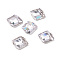 K9 Glass Rhinestone Cabochons, Flat Back & Back Plated, Parallelogram, Crystal, 12x10.5x5.6mm