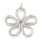 Rack Plating Brass Pendants, Long-Lasting Plated, Lead Free & Cadmium Free, Flower Charms, Platinum, 28.5x25.5x2mm, Hole: 2.4mm