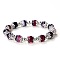 Natural Banded Agate Dyed Round Beaded Stretch Bracelets for Women