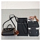 DIY Crochet Crossbody Bags Set, Including PU Leather Bag Materials, Black, 140x200x110mm