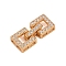 925 Sterling Silver Micro Pave Clear Cubic Zirconia Fold Over Clasps, Square, Real 18K Gold Plated, 17x7.5x3mm