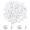 SUPERFINDINGS 80Pcs 1-Hole Silk & Plastic Shank Buttons, Mushroom Shape, White, 12x7mm, Hole: 1.8x1.8mm