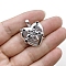 DIY Zinc Alloy Pendants, Punk Heart Chain Lock Pendant, Platinum, 32x26mm