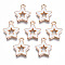 Alloy Enamel Pendants, Star, Light Gold, White, 16x14x2mm, Hole: 1.6mm