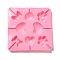 DIY Lollipop Making Food Grade Silicone Molds, Candy Molds, Flower, Heart & Bowknot, 8 Cavities, Pink, 150x150x12mm, Fit for 3mm Stick