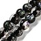 Handmade Dichroic Foil Glass Beads Strands, Rondelle, Black, 10mm, Hole: 1.5mm, about 40pcs/strand, 15.28''(38.8cm)