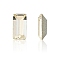 Preciosa&reg MAXIMA Crystal Fancy Stones, Czech Crystal, 435 26 212 Baguette, Dura Foiling, 00520 Light Gold Quartz, 4x2mm