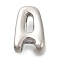 304 Stainless Steel Slide Charms, Stainless Steel Color, Letter A, 8.5x5.5x4mm, Hole: 3x2mm