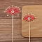 Flower Alloy Enamel Hair Stick Finding, Ancient Style Hanfu Accessories for Women Girl, Red, 120mm