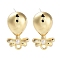 Alloy Pearl Stud Earring Findings, Butterfly, Golden, 17.5x10mm, Hole: 1.2mm, Pin: 0.7x13mm