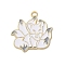 Alloy Enamel Pendants, Golden, Nine-tailed Fox Charm, Gray, 28x27x1.2mm, Hole: 1.5mm