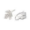 999 Fine Silver Leaf Cuff Earrings EJEW-P296-08P-2