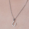 Non-Tarnish 201 Stainless Steel Hook Pendant Necklace NJEW-OY001-03-1