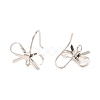 Bowknot Shape Brass Earring Hooks KK-K256-01P-2
