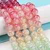 Spray Painted Crackle Glass Beads Strands DGLA-C002-10mm-06-2