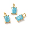 Real 18K Gold Plated Brass Micro Pave Cubic Zirconia Pendants KK-M243-08G-04-1