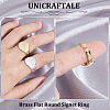 Unicraftale 4Pcs 2 Colors Brass Flat Round Signet Ring RJEW-UN0002-60-4