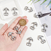 Unicraftale 10Pcs 304 Stainless Steel Hook Clasps STAS-UN0047-12-4