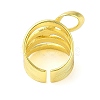 Bowknot Brass Multi-layer Open Cuff Rings for Women RJEW-P126-01G-3