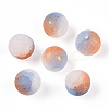 Frosted Baking Painted Crackle Glass Beads with Glitter Powder DGLA-T004-8mm-01B-1