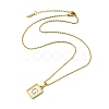 Ion Plating(IP) Rectangle with Initial Letter 304 Stainless Steel Pendant Necklace NJEW-R265-04G-G-3