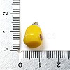 Opaque Resin Chick Charms with Platinum Plated Iron Loops FIND-M012-03-3