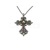 Cross Rhinestone Pendant Necklaces FK0815-6-1