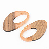 Transparent Resin & Walnut Wood Pendants RESI-S389-002A-B04-2