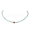 Dyed Natural Agate & Red Jasper & Seed Beaded Necklace NJEW-JN04349-4