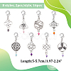 16Pcs 8 Style Chinese Knot Alloy Pendant Stitch Markers HJEW-NB00044-2