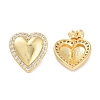 Heart Brass Micro Pave Cubic Zirconia Earrings for Women EJEW-E310-10G-1
