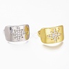 Brass Micro Pave Clear Cubic Zirconia Cuff Rings RJEW-N031-01-1