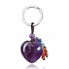 Natural Amethyst Heart Pendant Keychain PW-WG94819-01-1